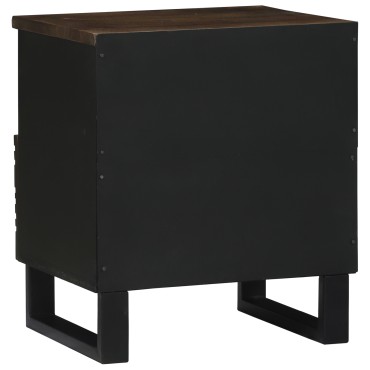 vidaXL Κομοδίνο 2 τεμ. Καρυδιά 40x33x46cm Επεξεργασμένο Ξύλο