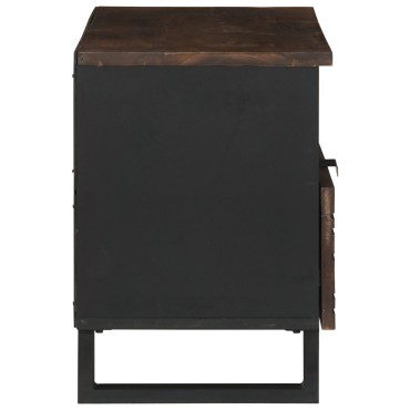 vidaXL ντουλάπα τηλεόρασης 80x33.5x46cm από Μασίφ Ξύλο Καρυδιάς & Μένταλλο