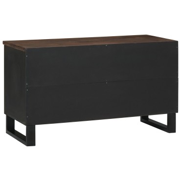 vidaXL ντουλάπα τηλεόρασης 80x33.5x46cm από Μασίφ Ξύλο Καρυδιάς & Μένταλλο