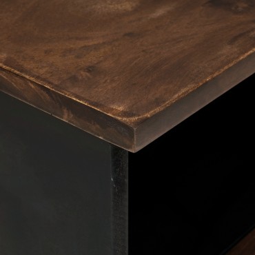 vidaXL ντουλάπα τηλεόρασης 80x33.5x46cm από Μασίφ Ξύλο Καρυδιάς & Μένταλλο
