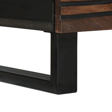 vidaXL ντουλάπα τηλεόρασης 80x33.5x46cm από Μασίφ Ξύλο Καρυδιάς & Μένταλλο