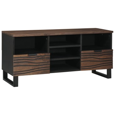 vidaXL Ντουλάπι Τηλεόρασης 100x33.5x46cm Στερεό Ξύλο Μαγκού & Επεξεργασμένο Ξύλο 1 τεμ.