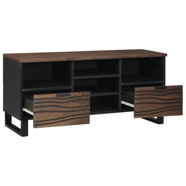 vidaXL Ντουλάπι Τηλεόρασης 100x33.5x46cm Στερεό Ξύλο Μαγκού & Επεξεργασμένο Ξύλο 1 τεμ.