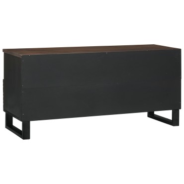 vidaXL Ντουλάπι Τηλεόρασης 100x33.5x46cm Στερεό Ξύλο Μαγκού & Επεξεργασμένο Ξύλο 1 τεμ.