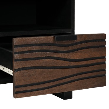 vidaXL Ντουλάπι Τηλεόρασης 100x33.5x46cm Στερεό Ξύλο Μαγκού & Επεξεργασμένο Ξύλο 1 τεμ.