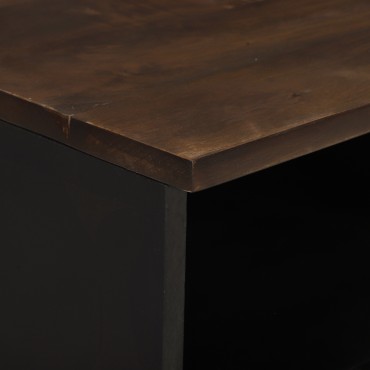 vidaXL Ντουλάπι Τηλεόρασης 100x33.5x46cm Στερεό Ξύλο Μαγκού & Επεξεργασμένο Ξύλο 1 τεμ.