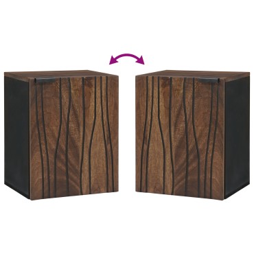 vidaXL Κρεμαστή Ντουλάπα Μπάνιου 38x33.5x48cm Μασίφ Ξύλο και MDF