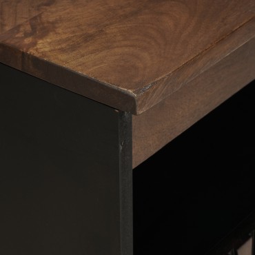 vidaXL Πλευρική Καρέκλα 60x33.5x75cm από Μασίφ Ξύλο και Τεχνητό Ξύλο