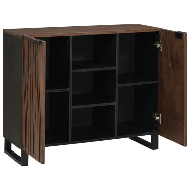 vidaXL Sideboard 90x33.5x75cm Μασίφ Ξύλο Καρυδιάς