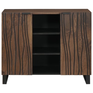 vidaXL Sideboard 90x33.5x75cm Μασίφ Ξύλο Καρυδιάς