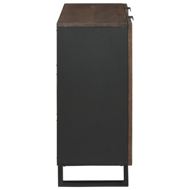 vidaXL Sideboard 90x33.5x75cm Μασίφ Ξύλο Καρυδιάς