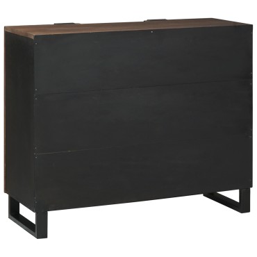 vidaXL Sideboard 90x33.5x75cm Μασίφ Ξύλο Καρυδιάς