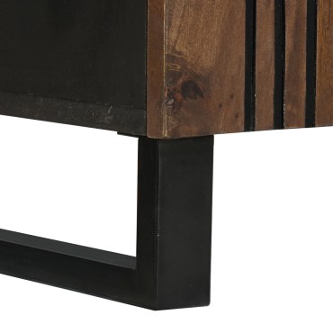 vidaXL Sideboard 90x33.5x75cm Μασίφ Ξύλο Καρυδιάς