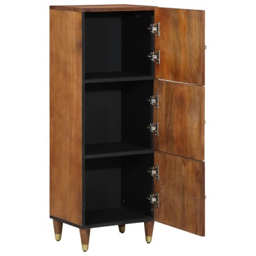 vidaXL Highboard με ράφι Καφέ 40x33x110cm Στερεό ξύλο μάνγκο