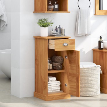 vidaXL Ντουλάπα Μπάνιου 'VIGO' με Συρτάρι 37x34x80cm Μασίφ Ξύλο Πεύκου 1 τεμ.