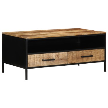 vidaXL Τραπεζάκι Καφέ 90x50x40cm Μασίφ Ξύλο Ρουστίκ Μάνγκο 1 τεμ.