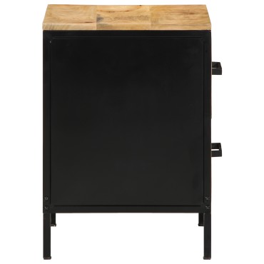 vidaXL κομοδίνο 40x35x50cm Συμπαγές Ξύλο Σαφές Μάνγκο 1 τεμ.