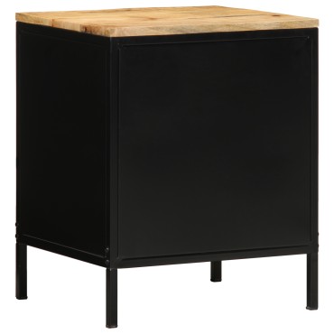 vidaXL κομοδίνο 40x35x50cm Συμπαγές Ξύλο Σαφές Μάνγκο 1 τεμ.
