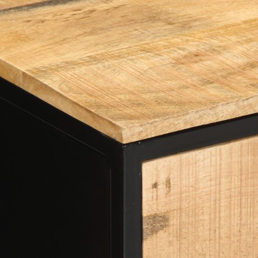 vidaXL κομοδίνο 40x35x50cm Συμπαγές Ξύλο Σαφές Μάνγκο 1 τεμ.