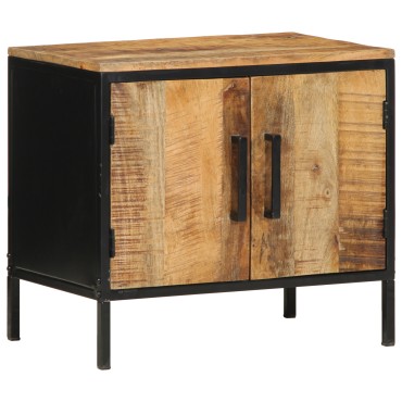 vidaXL Κομοδίνα 2 τεμ. 50x30x45cm Μασίφ Ξύλο Ακατέργαστο Μάνγκο