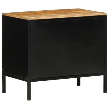 vidaXL Κομοδίνα 2 τεμ. 50x30x45cm Μασίφ Ξύλο Ακατέργαστο Μάνγκο