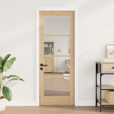 vidaXL Εσωτερική Πόρτα με Γυαλί "ORKDAL" 73,5x198,5x4 cm Μασίφ Ξύλο Πεύκου