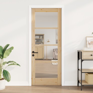 vidaXL Εσωτερική Πόρτα με Γυαλί "ORKDAL" 78x202x4 εκ. Στερεό Ξύλο Πεύκου