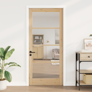 vidaXL Εσωτερική Πόρτα με Γυαλί "ORKDAL" 93x211x4 εκ Ξύλο Πεύκου