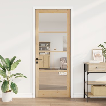 vidaXL Εσωτερική Πόρτα με Γυαλί "ORKDAL" 93x232x4 εκ Στερεό Ξύλο Πεύκου