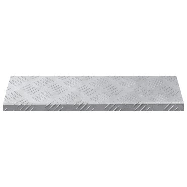 vidaXL Σκαλοπάτι 10 τμχ. 60 x 18 x 2,5 εκ. Ασημί Αλουμίνιο Ορθογώνιος