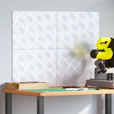vidaXL Σκαλοπάτι 4 τμχ. 40 x 30 cm Ασημί Αλουμίνιο Ορθογώνιος