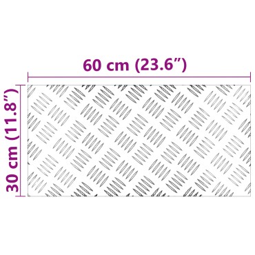 vidaXL Σκαλοπάτι 4 τμχ. 60 x 30 cm Ασημί Αλουμίνιο Ορθογώνιος