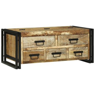 vidaXL Τραπεζάκι Καφέ 90x50x38cm Μασίφ Ξύλο Χοντρό Μάνγκο 1 τεμ.