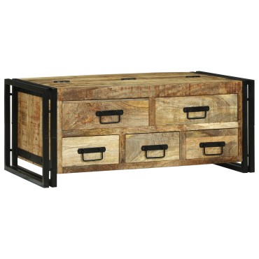 vidaXL Τραπεζάκι Καφέ 90x50x38cm Μασίφ Ξύλο Χοντρό Μάνγκο 1 τεμ.