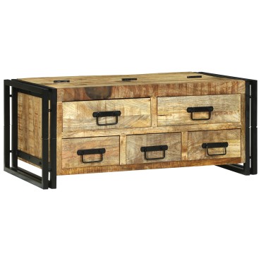 vidaXL Τραπεζάκι Καφέ 90x50x38cm Μασίφ Ξύλο Χοντρό Μάνγκο 1 τεμ.