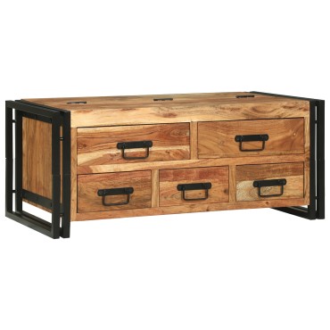 vidaXL Τραπεζάκι καφέ 90x50x38cm Συμπαγές ξύλο ακακίας 1 τεμ.
