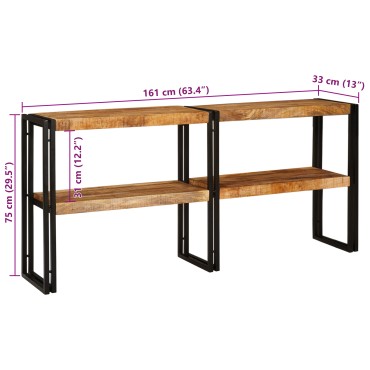 vidaXL Τραπέζι κονσόλας Καφέ 160x33x75cm Στερεό ξύλο μάνγκο