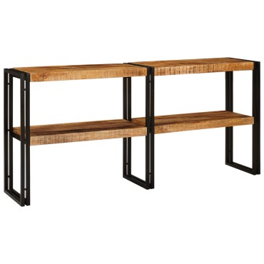vidaXL Τραπέζι Κονσόλας 160x33x75cm Μασίφ Τραχύ Ξύλο Μάνγκο