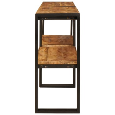 vidaXL Τραπέζι Κονσόλας 160x33x75cm Μασίφ Τραχύ Ξύλο Μάνγκο