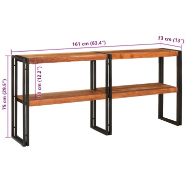 vidaXL Τραπέζι κονσόλας Καφέ 160x33x75cm Στερεό Ξύλο Ακακίας