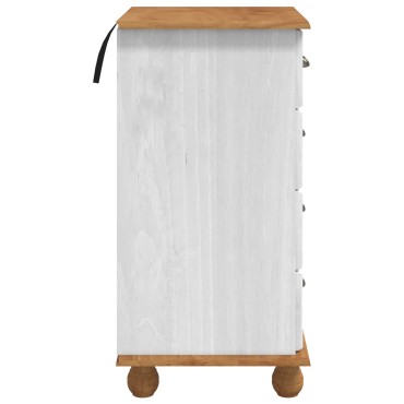 vidaXL Κουτί Με Συρτάρια 'ASKIM' Λευκό 45.8x40x79cm Στερεό Ξύλο Πεύκου