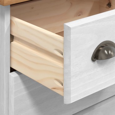 vidaXL Κουτί Με Συρτάρια 'ASKIM' Λευκό 45.8x40x79cm Στερεό Ξύλο Πεύκου