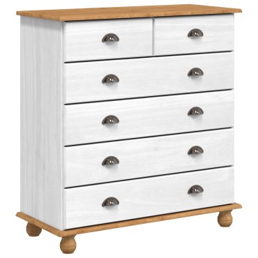 vidaXL ΣΥΡΤΑΡΙΕΡΑ "ASKIM" Λευκή 91x40x95,5cm Μασίφ ξύλο πεύκου 1 τεμ.