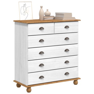 vidaXL ΣΥΡΤΑΡΙΕΡΑ "ASKIM" Λευκή 91x40x95,5cm Μασίφ ξύλο πεύκου 1 τεμ.