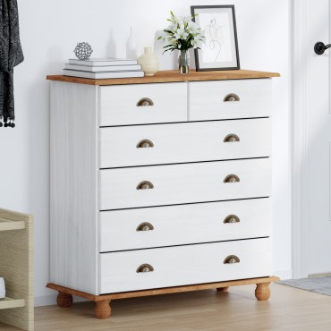 vidaXL ΣΥΡΤΑΡΙΕΡΑ "ASKIM" Λευκή 91x40x95,5cm Μασίφ ξύλο πεύκου 1 τεμ.