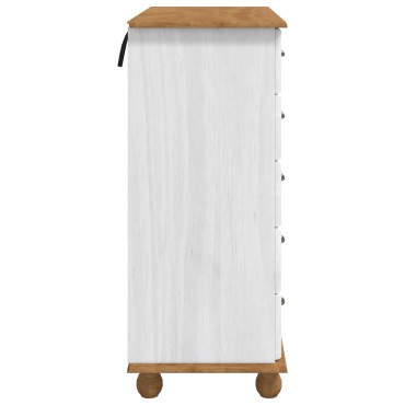 vidaXL ΣΥΡΤΑΡΙΕΡΑ "ASKIM" Λευκή 91x40x95,5cm Μασίφ ξύλο πεύκου 1 τεμ.