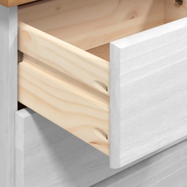 vidaXL ΣΥΡΤΑΡΙΕΡΑ "ASKIM" Λευκή 91x40x95,5cm Μασίφ ξύλο πεύκου 1 τεμ.