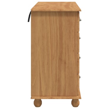 vidaXL Κουτί με Συρτάρια 'ASKIM' Καφέ μέλι 91x40x79cm Συμπαγές Ξύλο Πεύκου