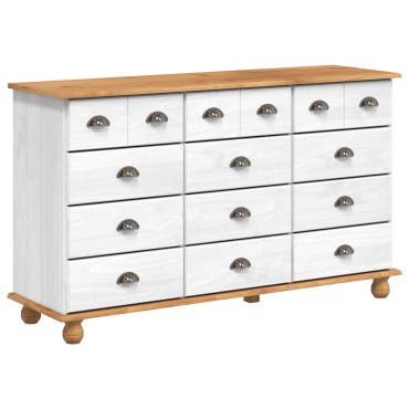 vidaXL Συρταριέρα 'ASKIM' Λευκή 79x40x133.5cm Στερεό Ξύλο Πεύκου 1 τεμ.