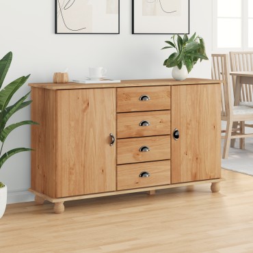 vidaXL Μπουφές "ASKIM" 133,5x40x79cm Μασίφ ξύλο πεύκου 1 τεμ.